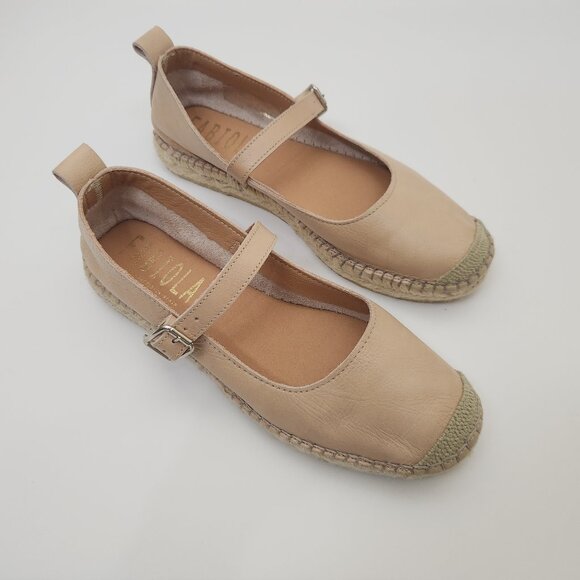 Fabiolas Shoes - FABIOLAS Made in Spain EU Size 39- US Size 8 Leather Mary Jane Espadrilles
